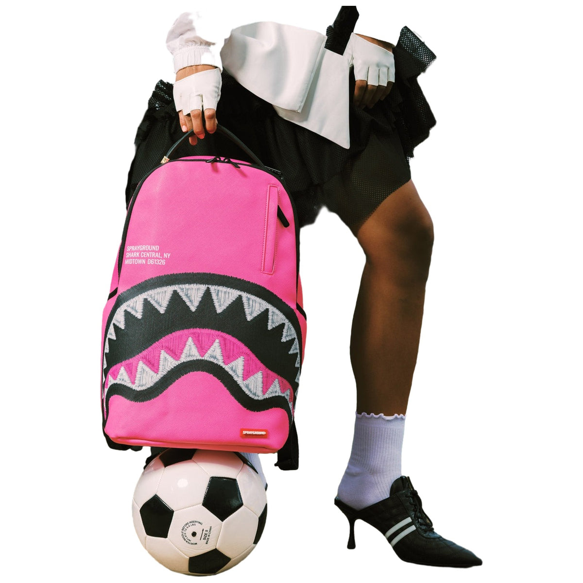 Zaini Casual Unisex Sprayground - Shark Central Pink Embroidered Shark Backpack - Rosa