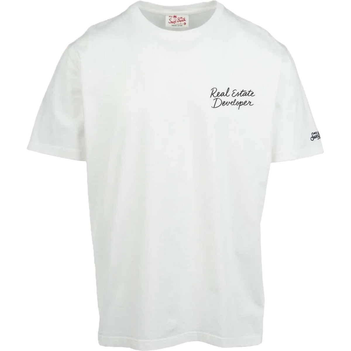 T-shirt Uomo Mc2 Saint Barth - Man Cotton T-Shrt With Front And Back Print/Emb - Bianco