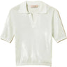 Polo Donna Twinset - Polo In Maglia Ricamo Pailettes - Celeste