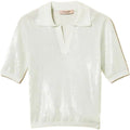 Polo Donna Twinset - Polo In Maglia Ricamo Pailettes - Celeste