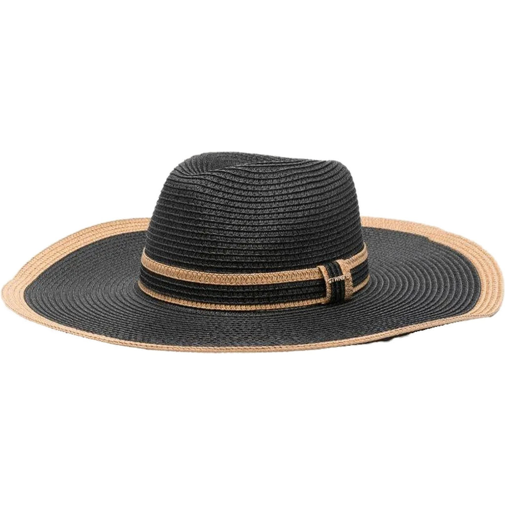 Cappelli da sole Donna Twinset - Cappello A Tesa Larga Con Profilo Bicolore - Nero