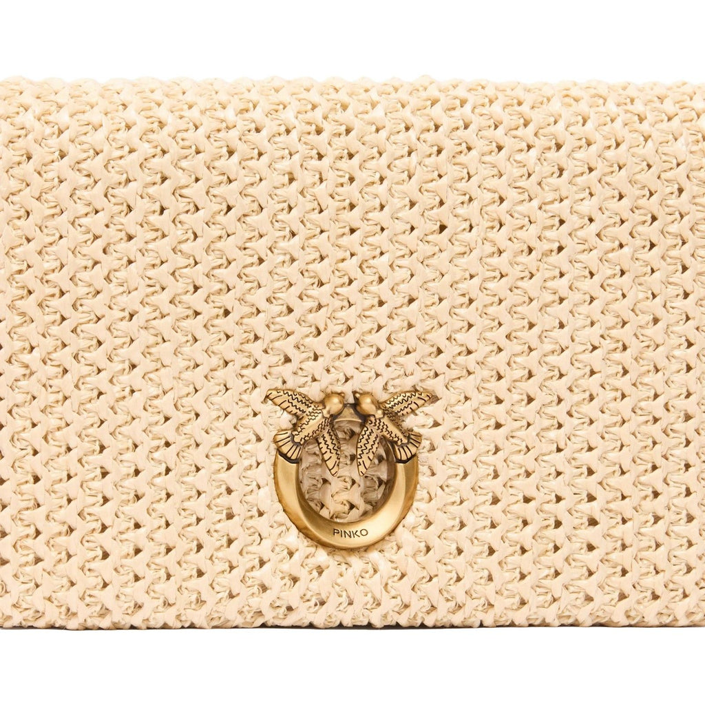 Borse a spalla Donna Pinko - Click Soft Horizontal Mini Raf - Beige