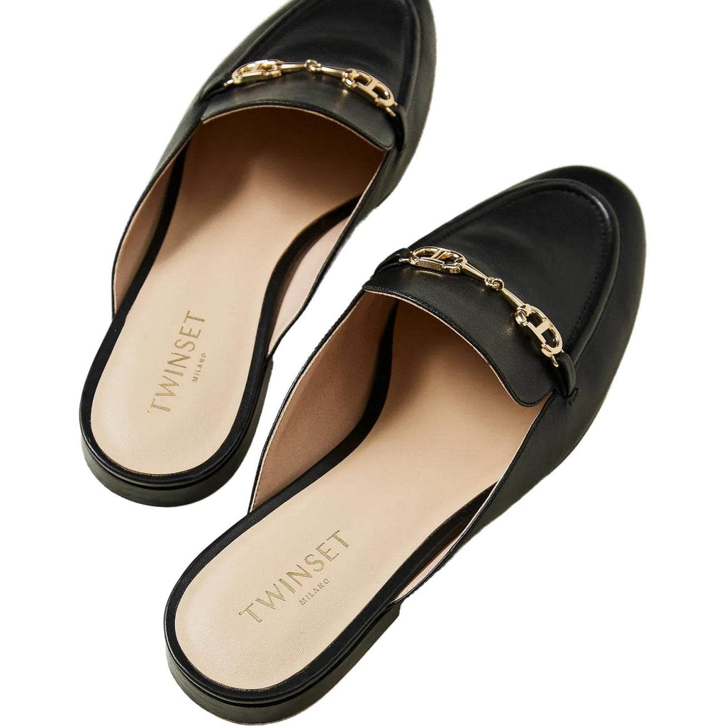Zoccoli e sabot Donna Twinset - Sabot In Pelle C/Morsetto Oval T - Nero