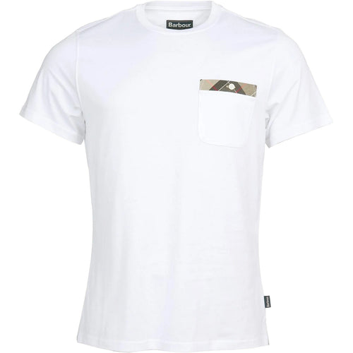 T-shirt męski Barbour – Durness Pocket Tee – Biały