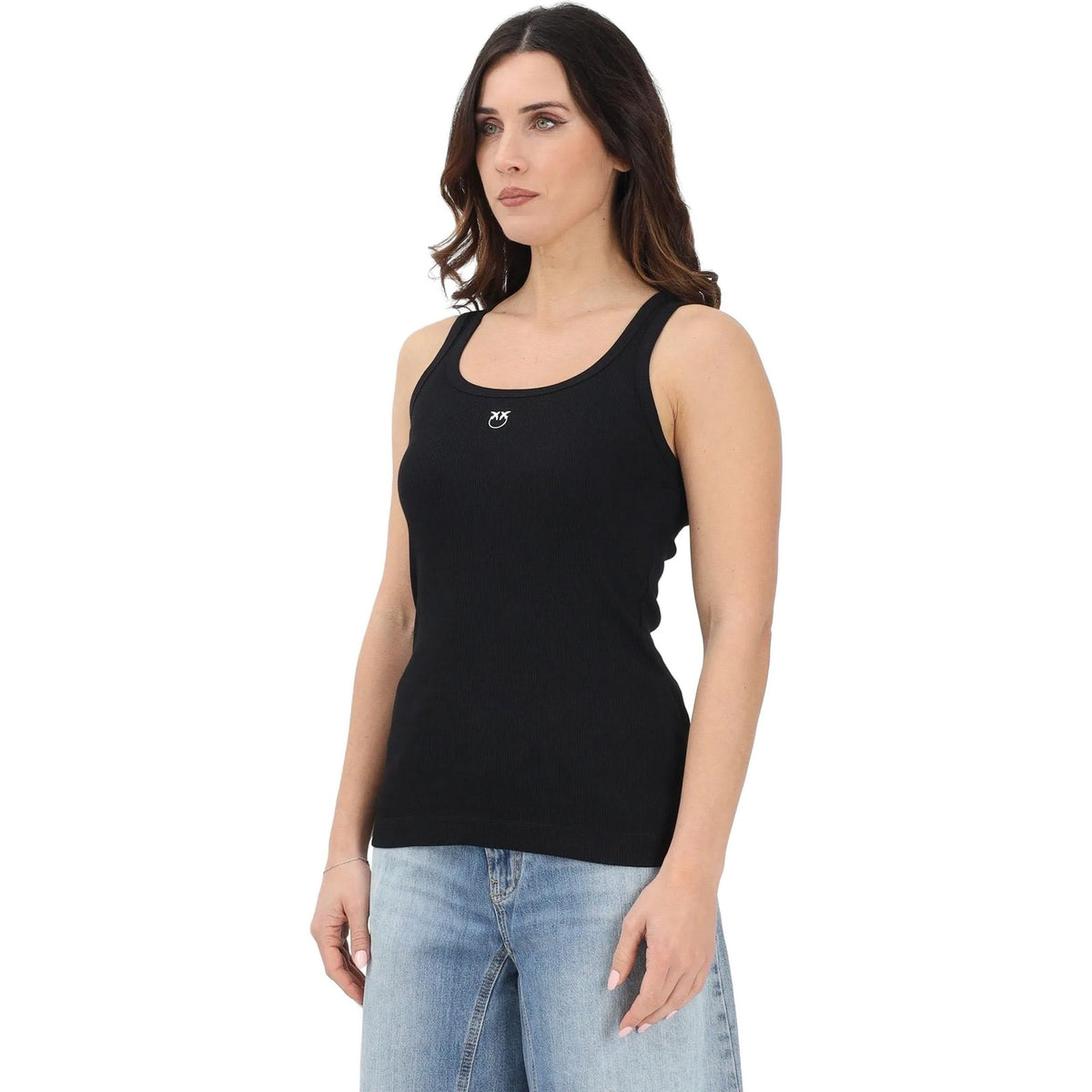 Canotte e top Donna Pinko - Calcolatore Canottiera Costina - Nero