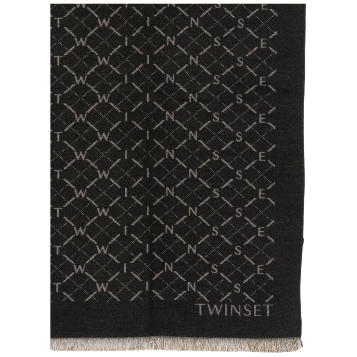 Stole Donna Twinset - Stola In Tessuto Jacquard 262TA4300 - Nero/Grigio