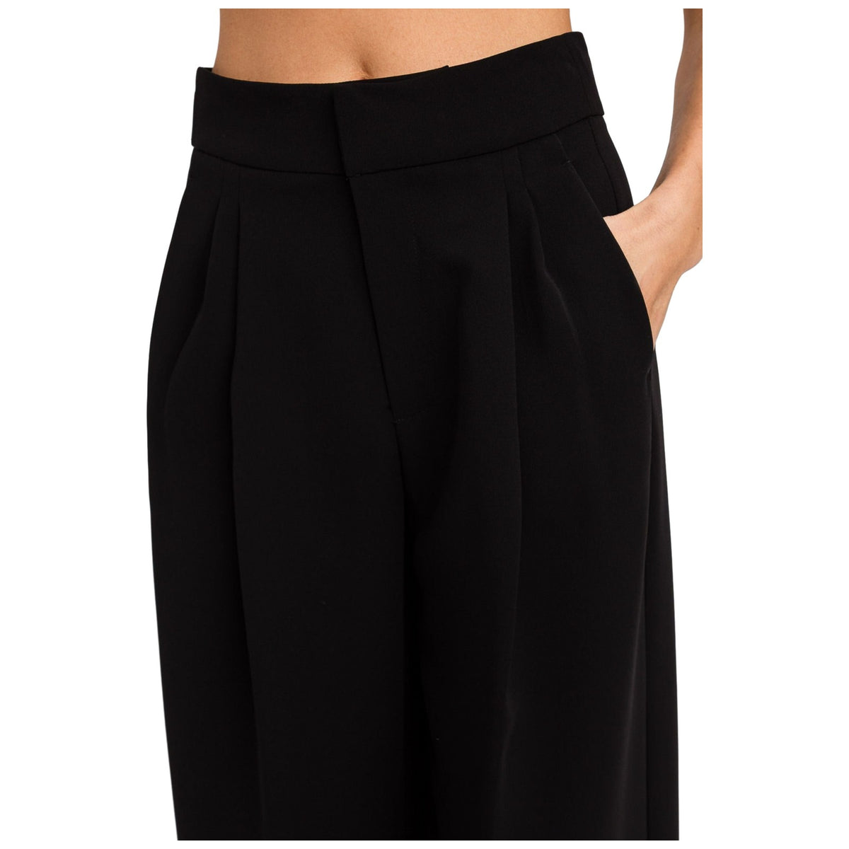 Pantaloni Donna Twinset - Pantalone Largo Con Pieghe - Nero