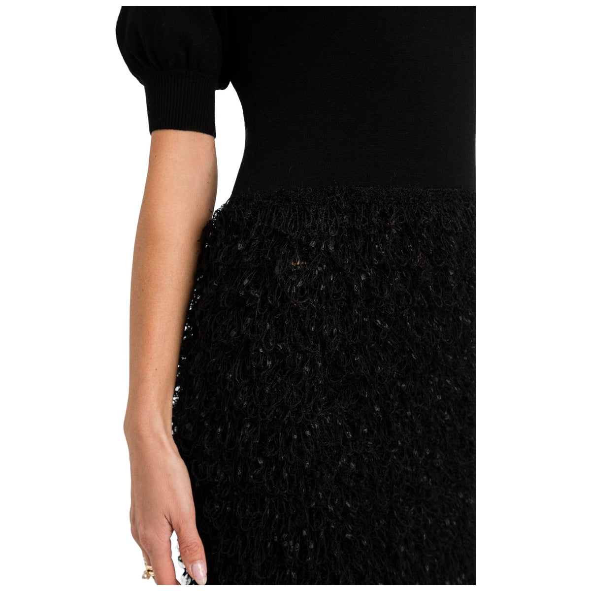 Vestiti casual Donna Twinset - Mini Abito A Lupetto E Gonna Punto Pelliccia - Nero