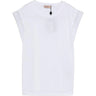 T-shirt Donna Twinset - T-Shirt In Jersey S/M Con Bordo Pizzo - Bianco