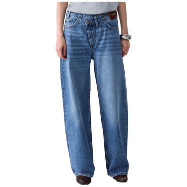 Pantaloni Donna Liu Jo - Pant.Straight Awry Reg.W. - Blu