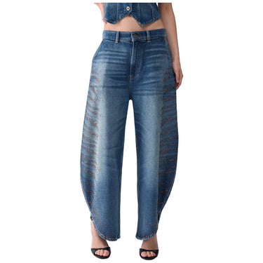 Pantaloni Donna Liu Jo - Pant.Balloon Splits H.W. - Blu