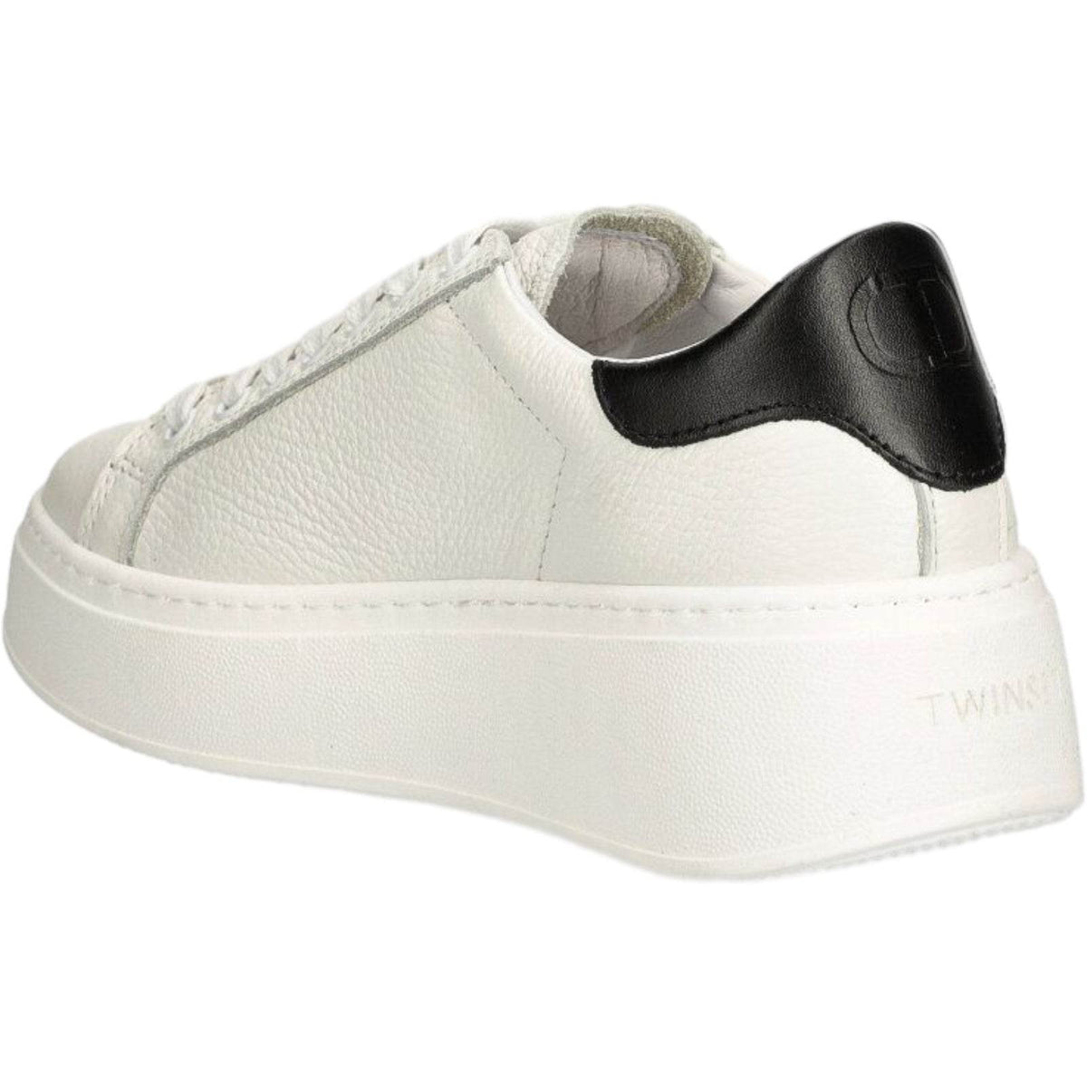 Sneaker Donna Twinset - Sneaker Flatform In Pelle Back Bicolore - Bianco