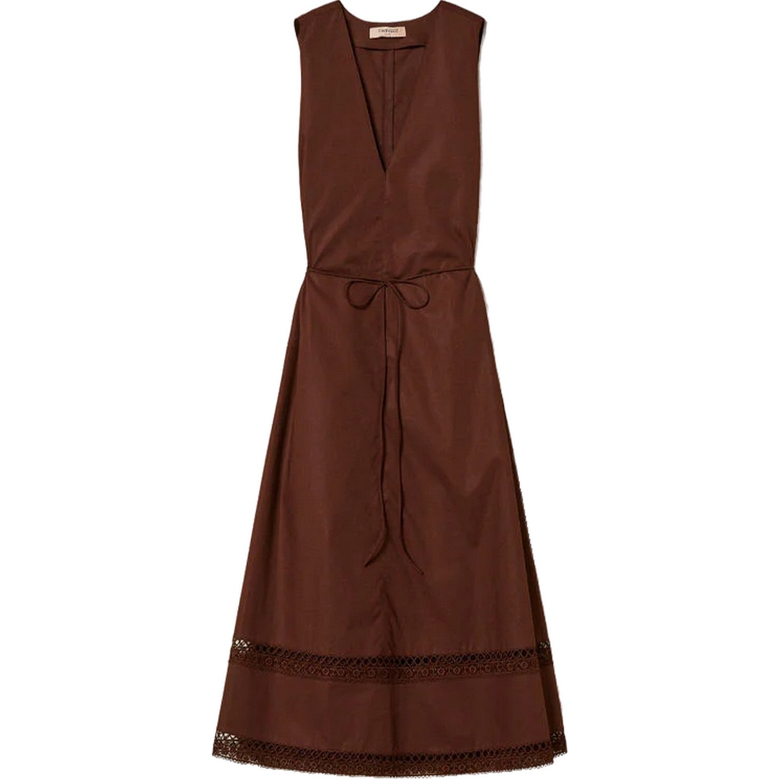 Vestiti da sera e cerimonia Donna Twinset - Abito Lungo S/M Con Macrame' E Cintura - Marrone di Twinset su Gianni Foti