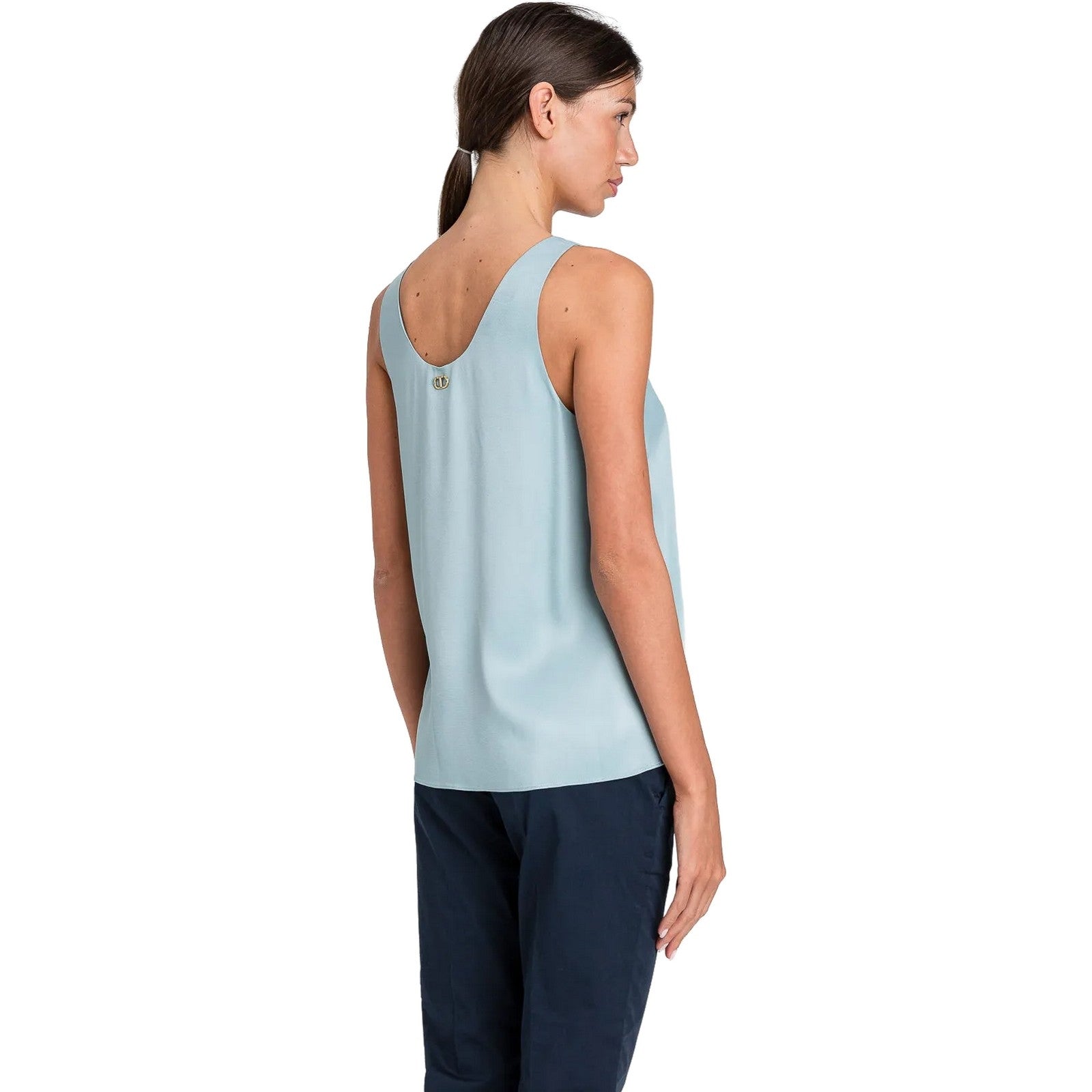 Canotte e top Donna Twinset - Top Con Spalla Larga - Blu