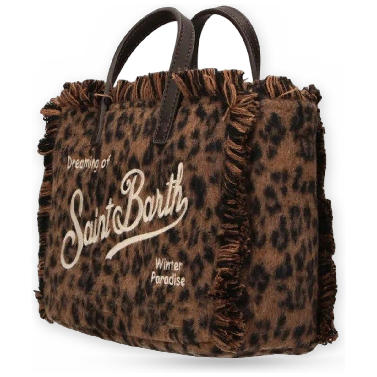 Borse a spalla Unisex Mc2 Saint Barth - Small Bag with Strap Vanity Mini Felt N Dark Leopard 18 Emb - Multicolore