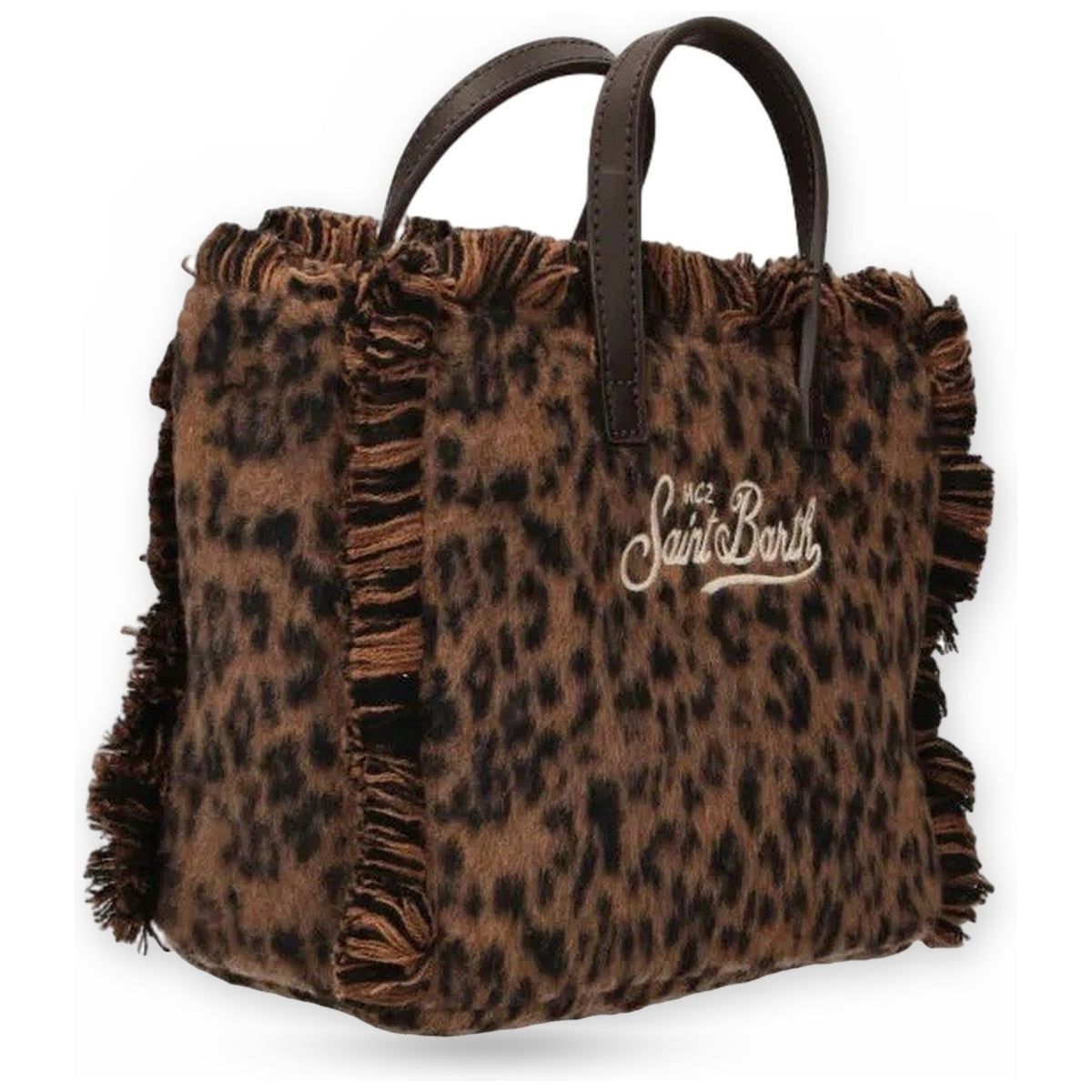 Borse a spalla Unisex Mc2 Saint Barth - Small Bag with Strap Vanity Mini Felt N Dark Leopard 18 Emb - Multicolore
