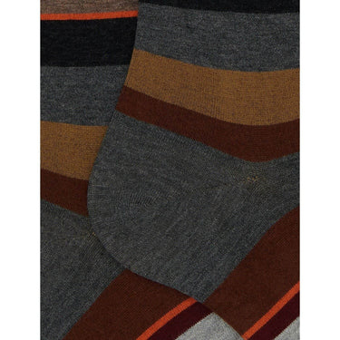 Calze Uomo Gallo - Uomo Lungo Co/Ly Leggero Righe Multicolor - Grigio