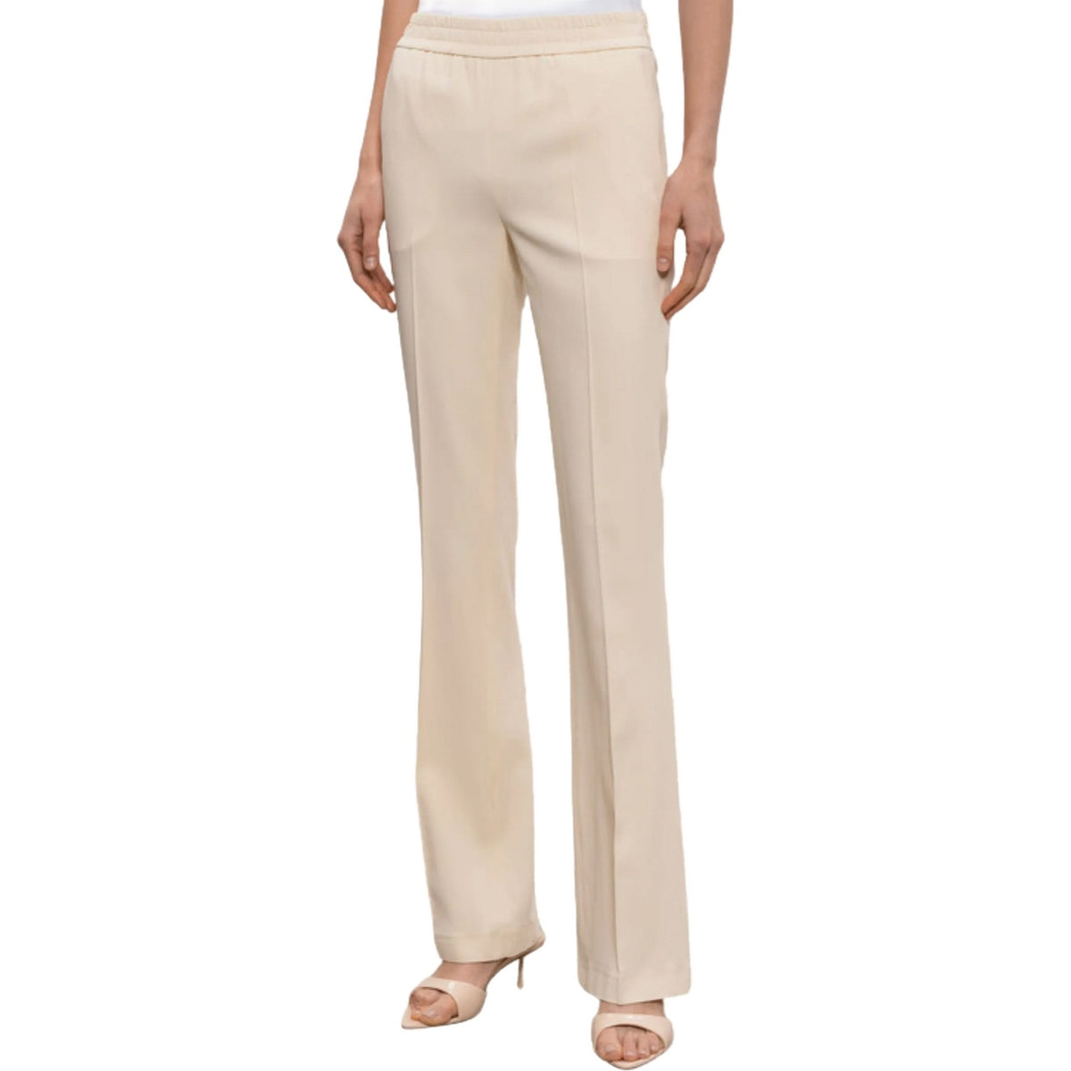 Pantaloni Donna Twinset - Pantalone Flare Con Elastico In Vita - Beige