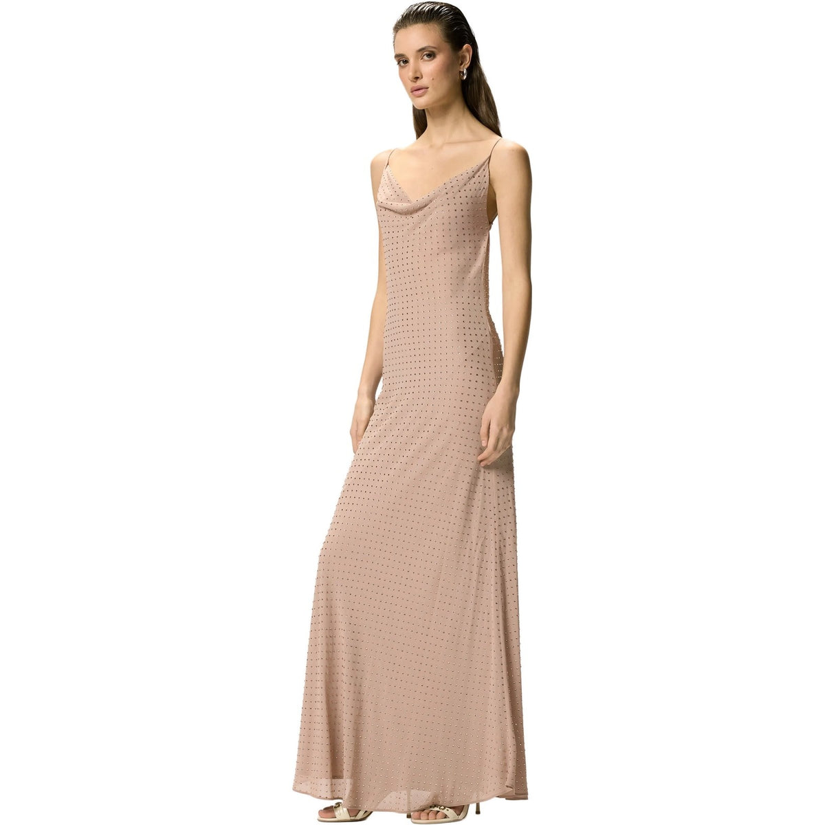 Vestiti da sera e cerimonia Donna Pinko - Farro Abito Georgette Full Str - Rosa