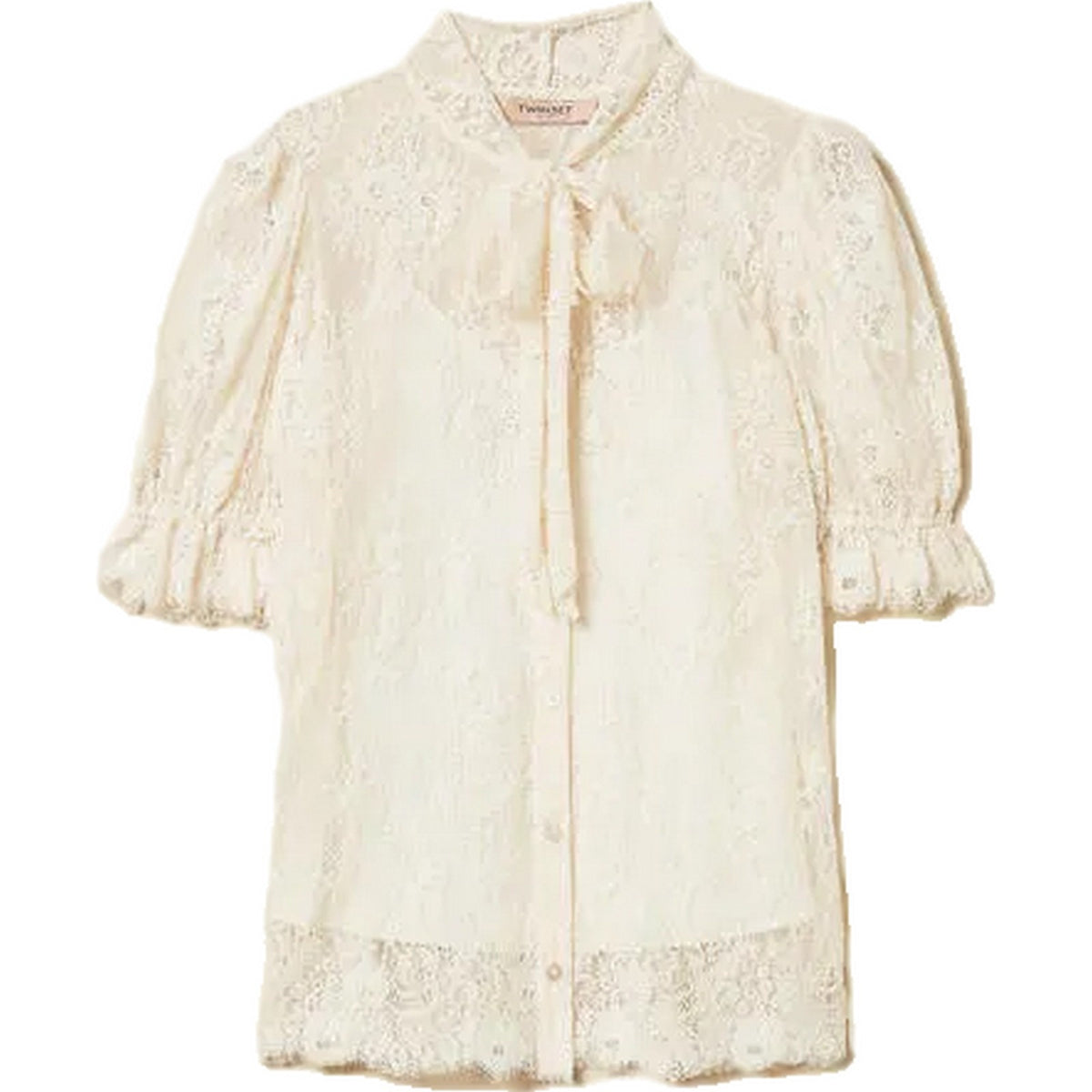 Camicie Donna Twinset - Camicia Maniche 3/4 In Pizzo - Bianco