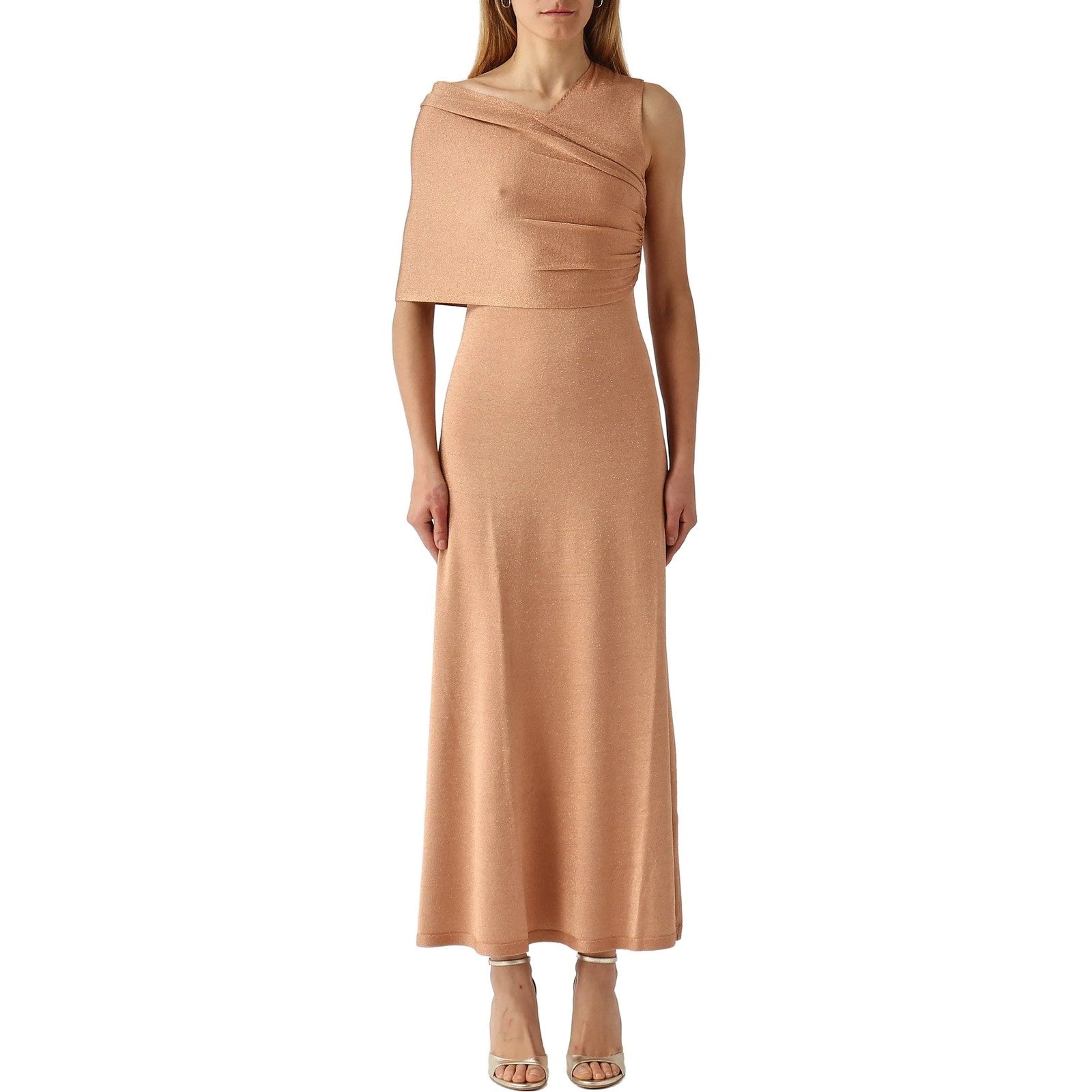 Vestiti casual Donna Twinset - Abito Lungo In Maglia Lurex Incrocio - Rosa di Twinset su Gianni Foti