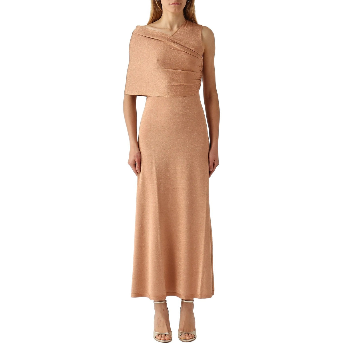 Vestiti casual Donna Twinset - Abito Lungo In Maglia Lurex Incrocio - Rosa