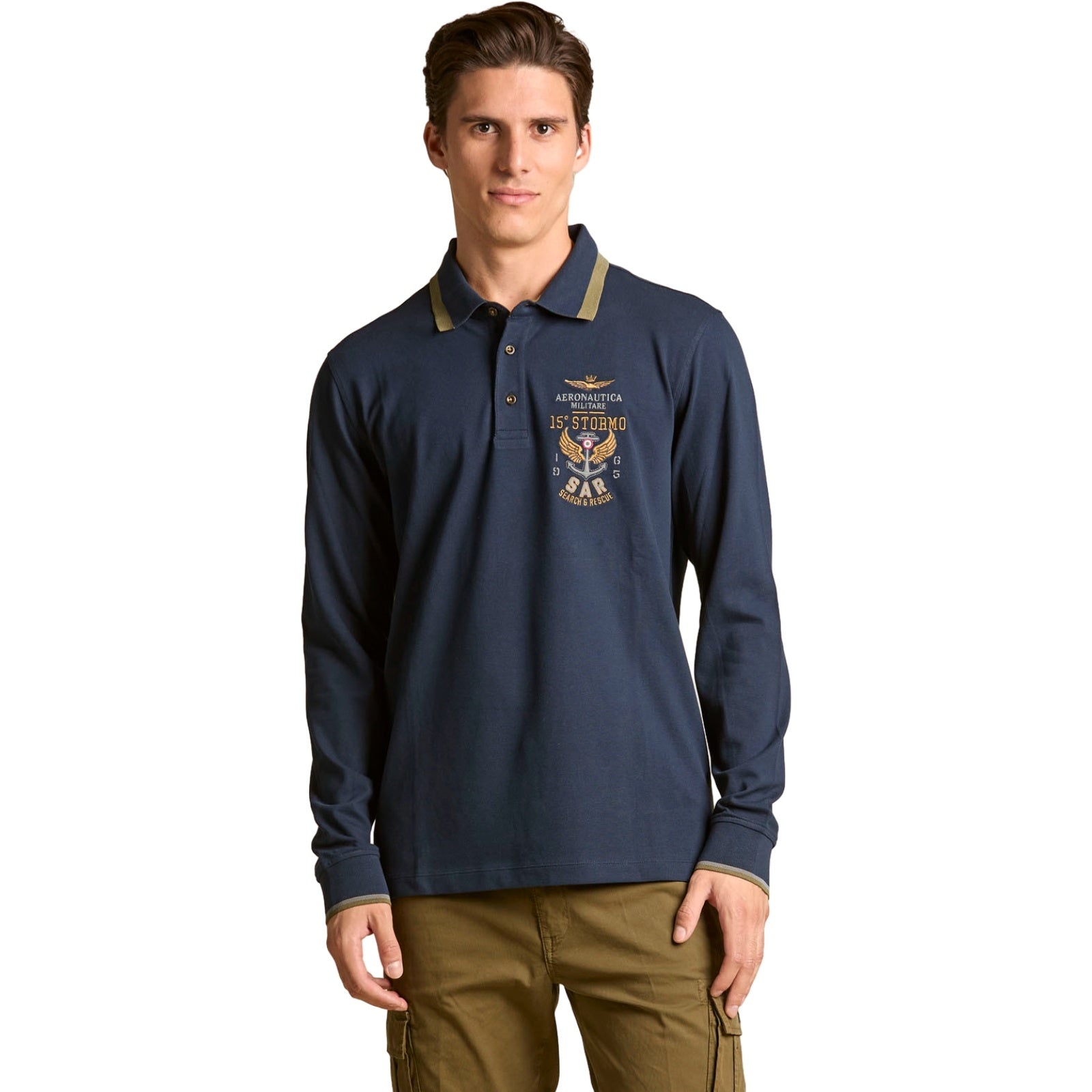 Polo a manica lunga Uomo Aeronautica Militare - Polo Manica Lunga - Blu
