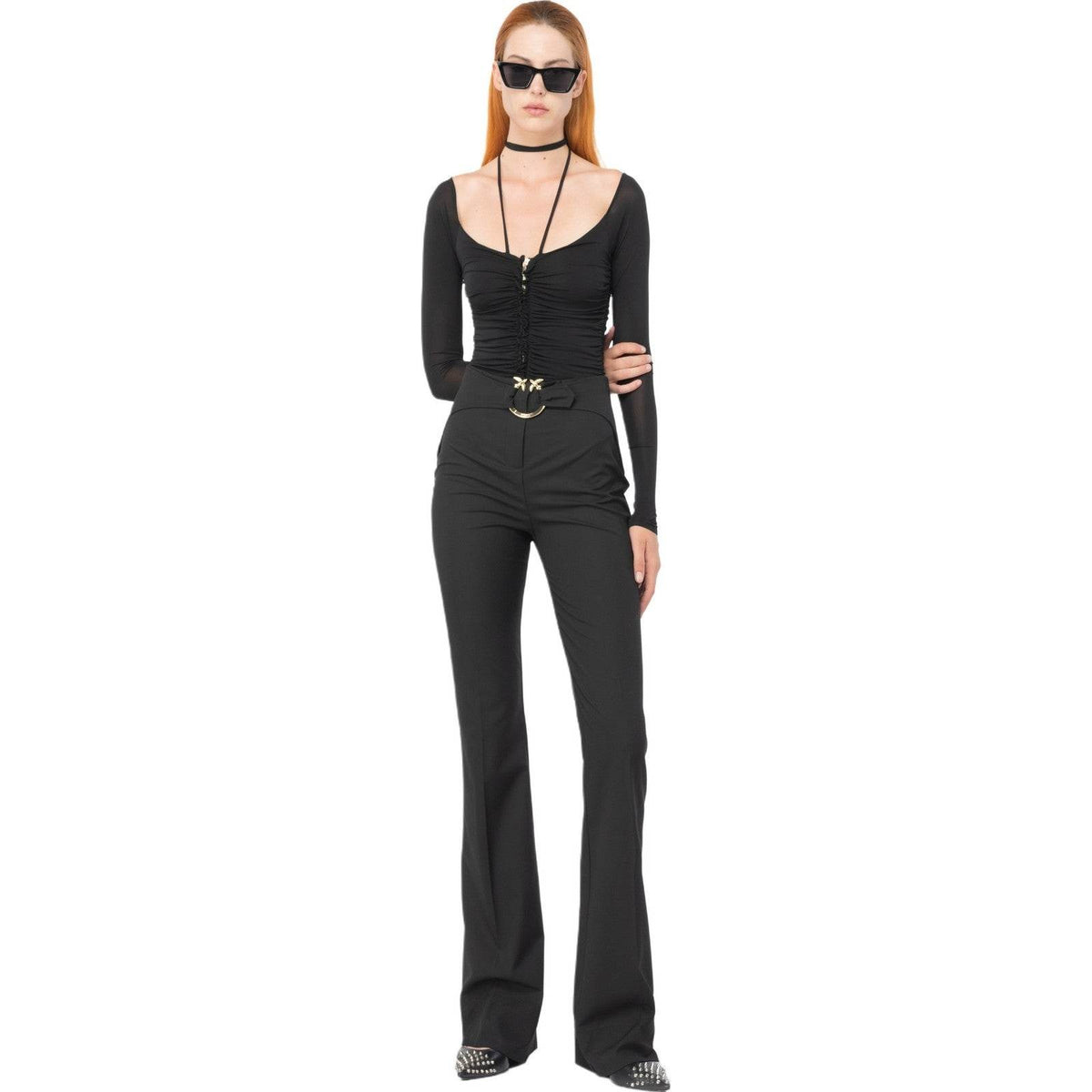 Pantaloni Donna Pinko - Phanton Pantalone Poly Viscosa - Nero