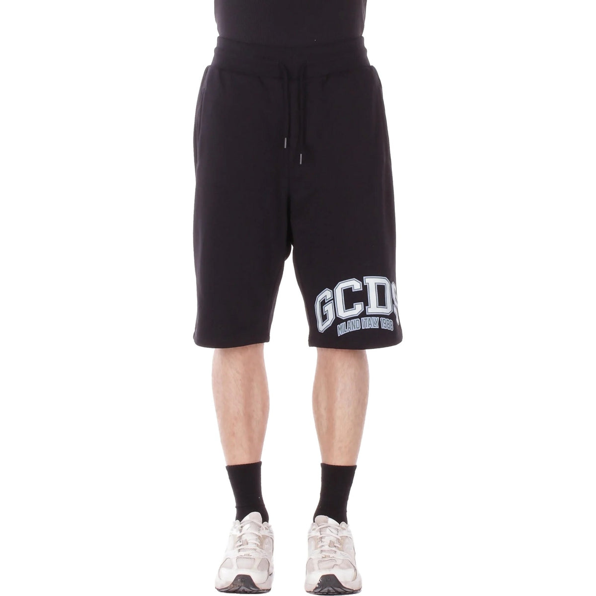 Pantaloncini Uomo Gcds - Logo Lounge Sweatshorts - Nero-Gianni Foti