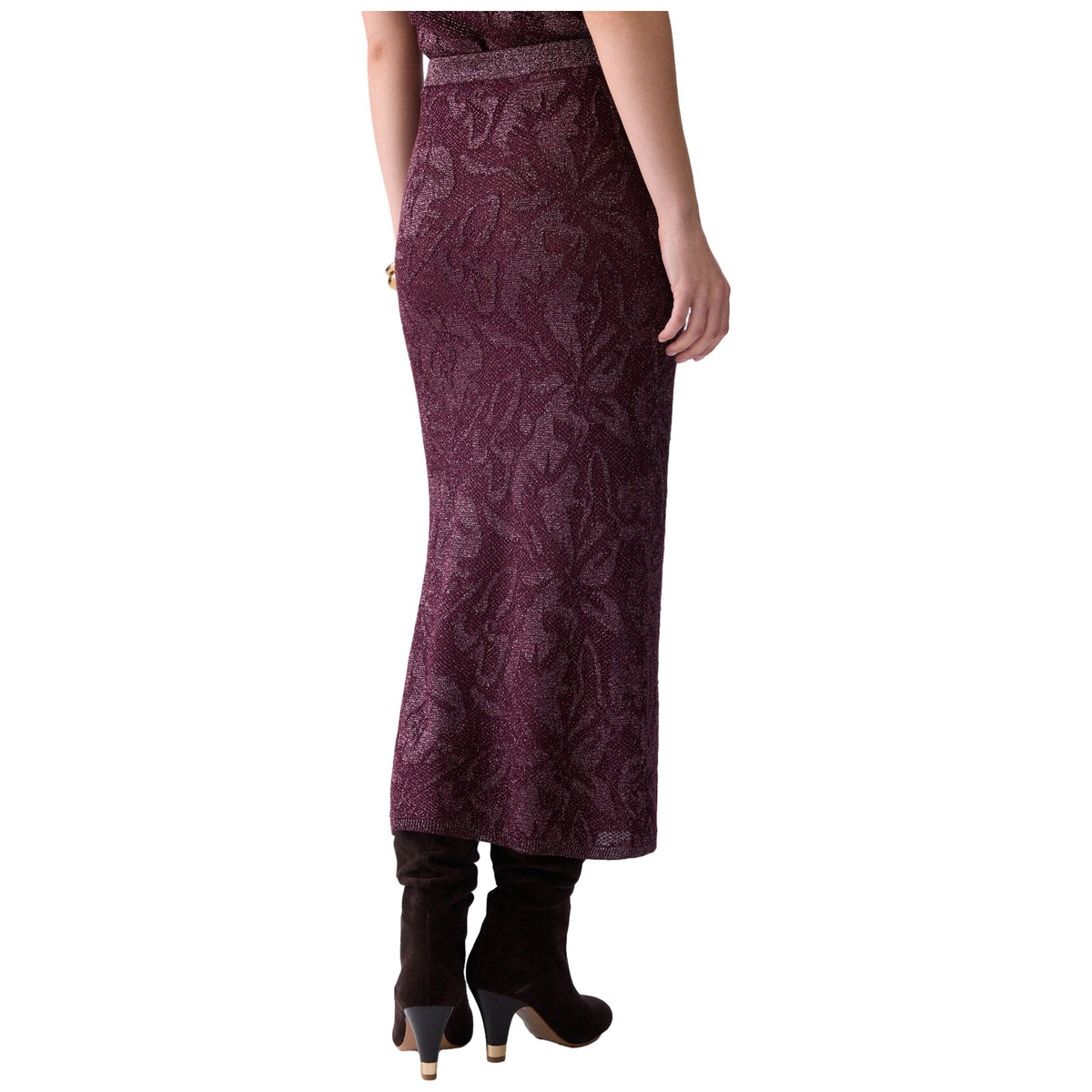Gonne casual Donna Liu Jo - Knit Longuette Lamé Punto Pizz - Viola