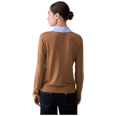 Maglie Donna Liu Jo - Maglia Chiusa Colletto Popelin - Marrone