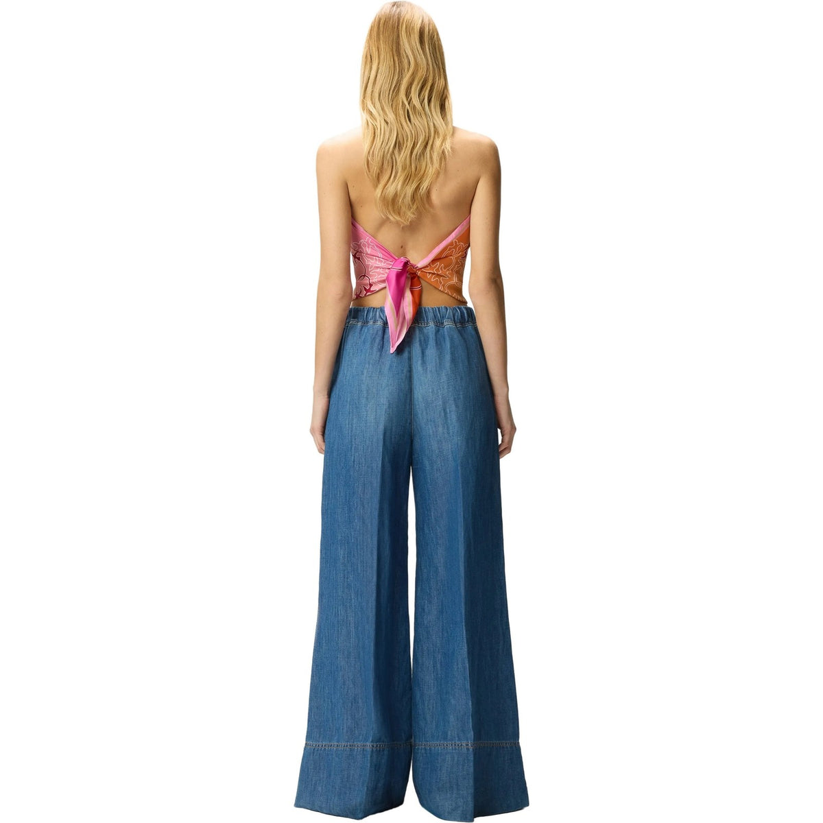 Pantaloni Donna Pinko - Spiaggia Pantalone Light Denim - Blu