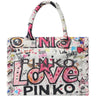 Borse a spalla Donna Pinko - Beach Shopper Canvas Stampa Gr - Bianco di Pinko su Gianni Foti