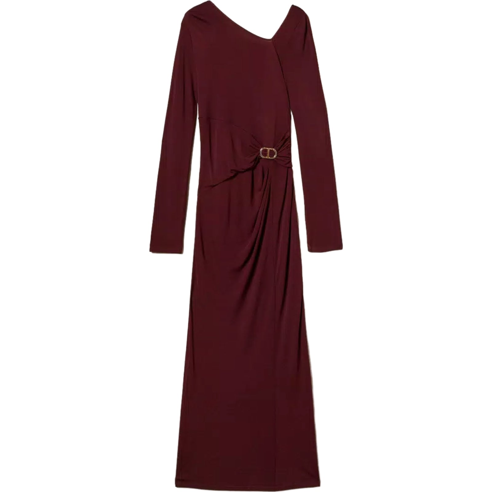 Vestiti da sera e cerimonia Donna Twinset - Abito Lungo Con Fibbia Oval T - Bordeaux