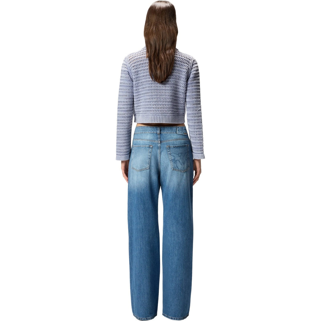 Pantaloni Donna Pinko - Wanda Wide Leg Medium Wave Den - Blu