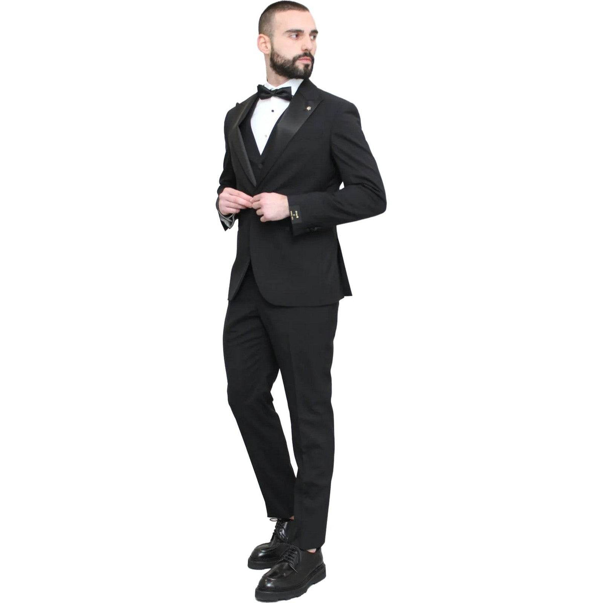 Abiti Uomo Manuel Ritz - Abito Con Gilet - Nero-Gianni Foti
