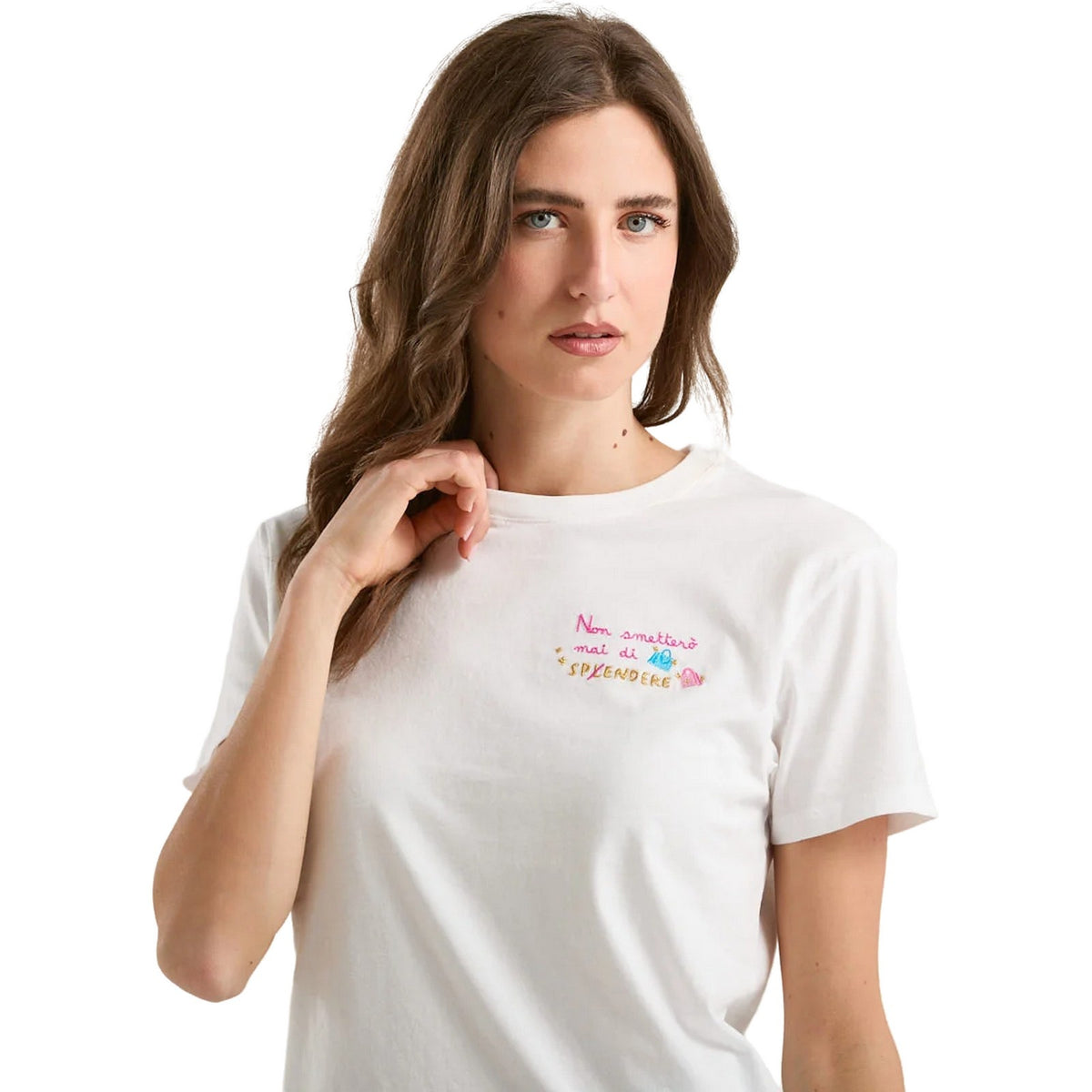 T-shirt Donna Mc2 Saint Barth - Cotton Crew Neck T-Shirt - Bianco