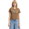T-shirt Donna Pinko - Quentin T-Shirt Jersey Ricamo - Marrone