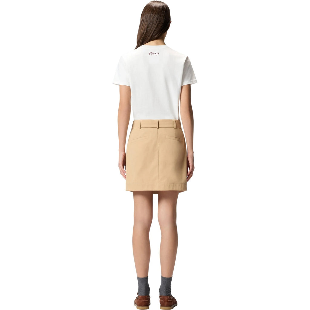 T-shirt Donna Pinko - Trapani High Trim T-Shirt Jers - Bianco