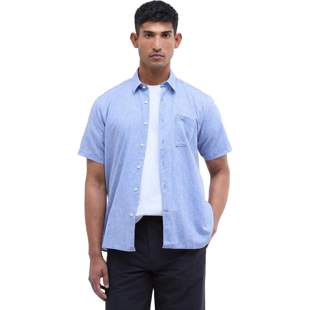 Camicie casual Uomo Barbour - Nelson S/S Summer Fit Shirt - Blu