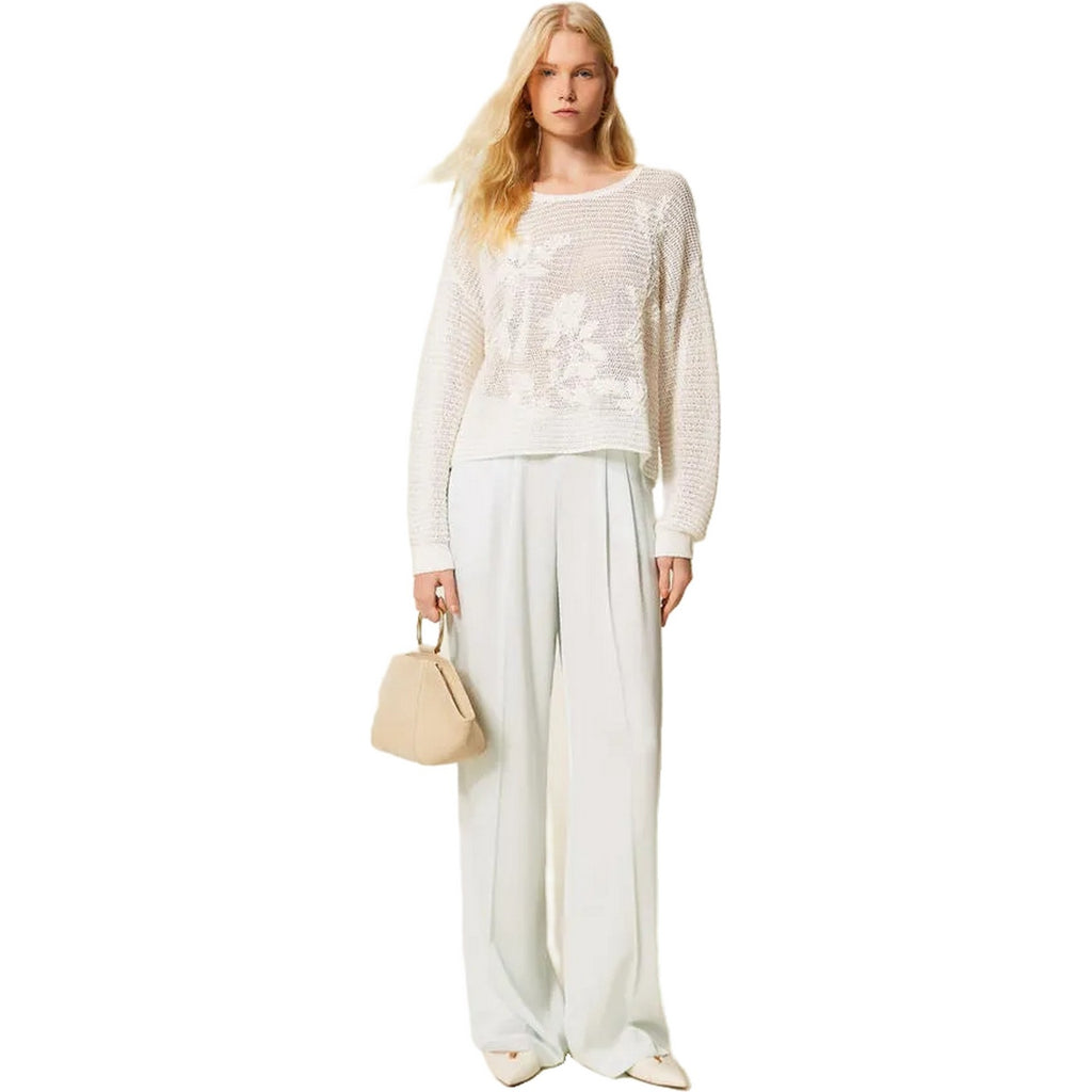 Pantaloni Donna Twinset - Pantalone Wide C/Elastico - Celeste