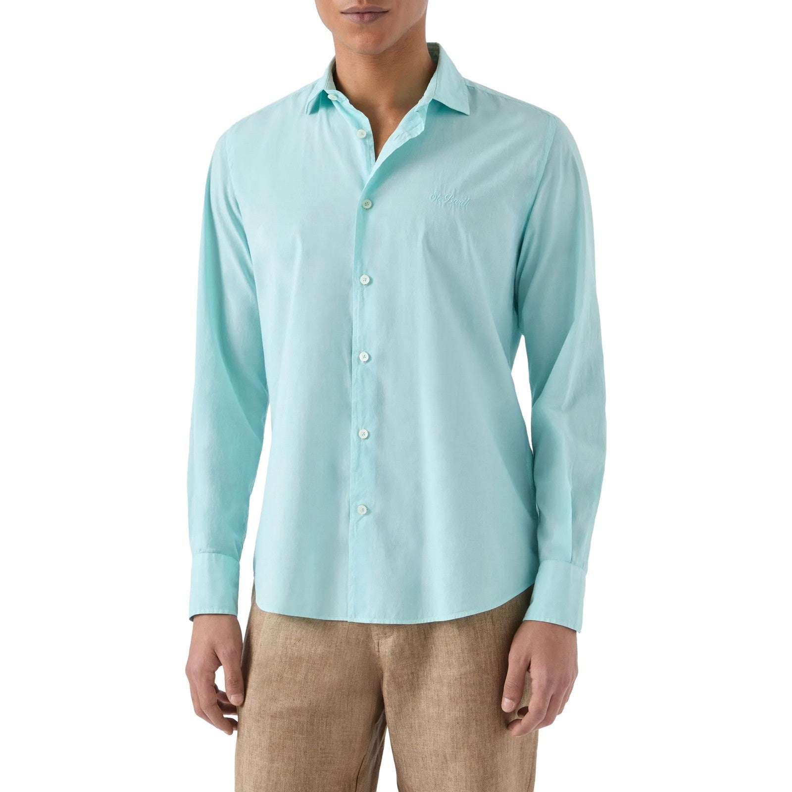 T-shirt Uomo Mc2 Saint Barth - Cotton Voile Shirt - Verde di Mc2 Saint Barth su Gianni Foti