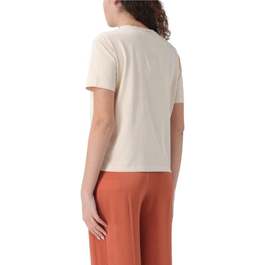 T-shirt Donna Twinset - T-Shirt In Jersey Con Ricamo - Beige