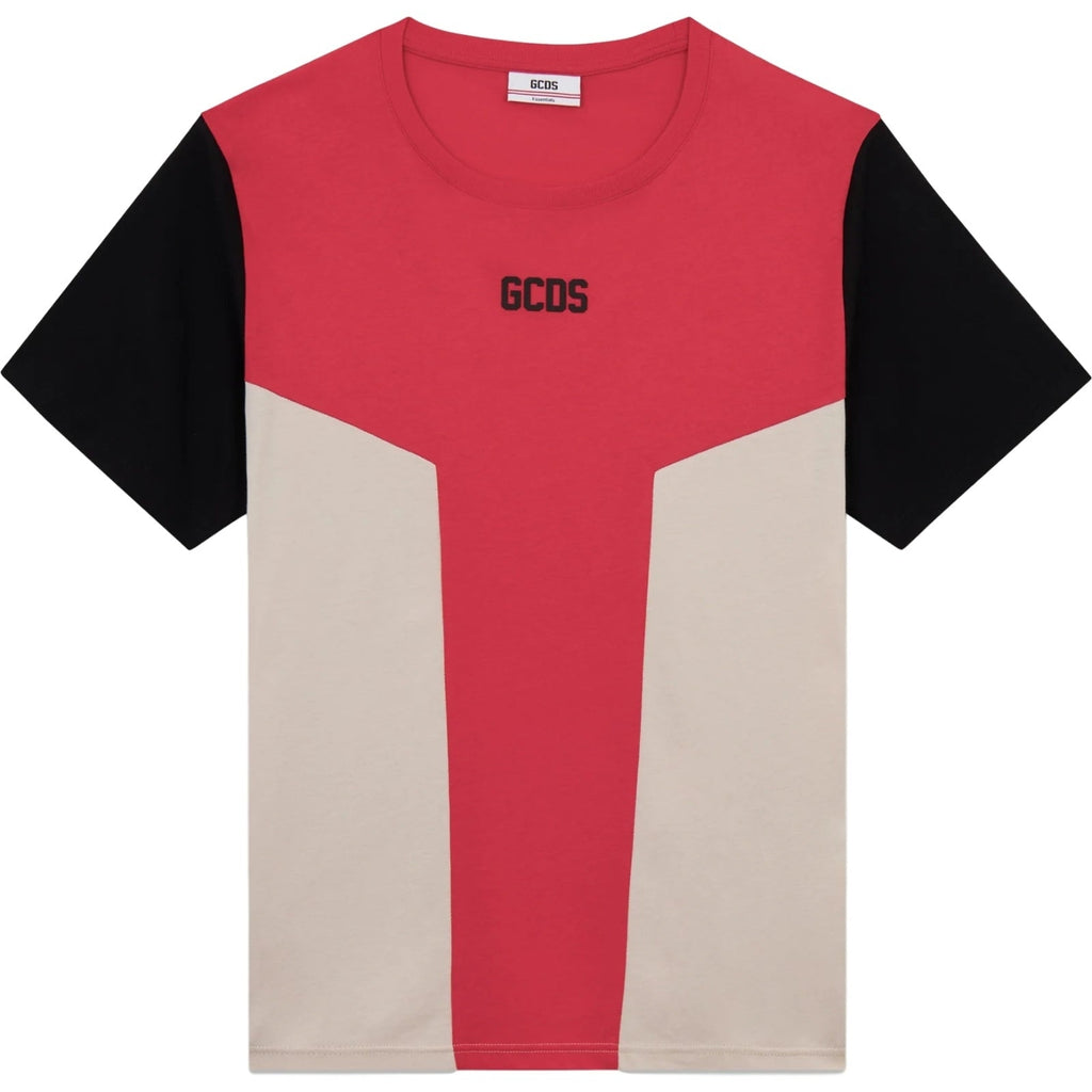 T-shirt Uomo Gcds - Color Block Ss T-Shirt - Rosso-Gianni Foti