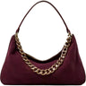 Borse a mano Donna Twinset - Tracolla Grande In Camoscio/Manico In Catena Logo - Bordeaux
