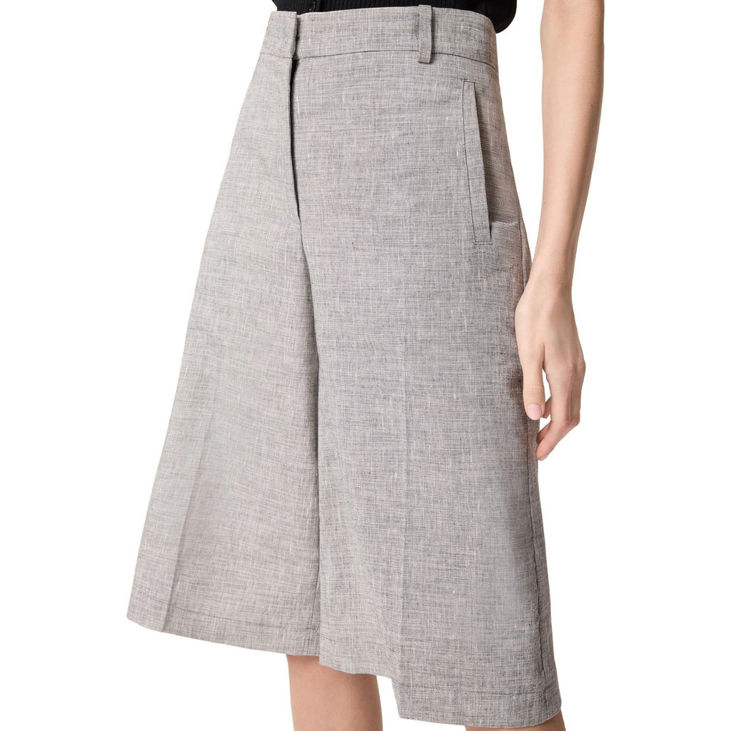 Pantaloncini Donna Pinko - Angera Bermuda Fiammato Lino C - Grigio