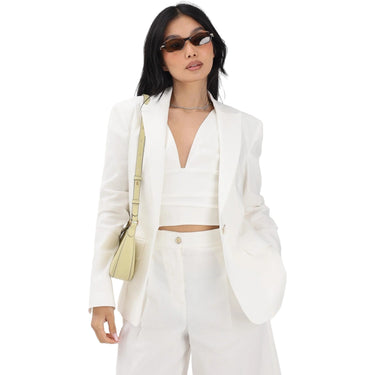 Giacche Donna Pinko - Freda Giacca Lino Stretch - Bianco