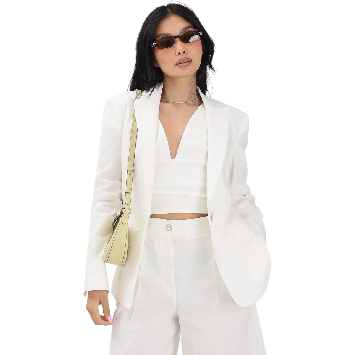 Giacche Donna Pinko - Freda Giacca Lino Stretch - Bianco