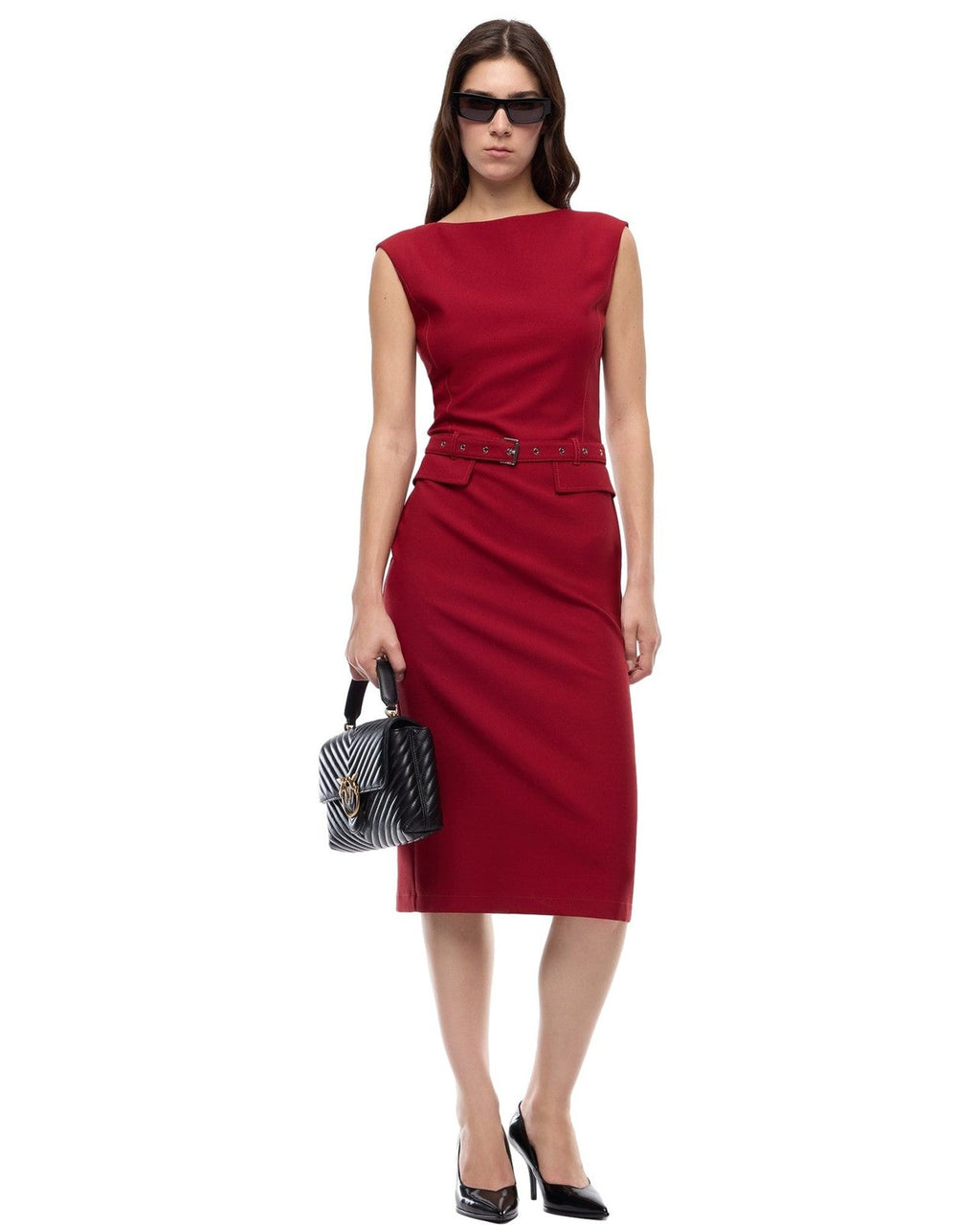 Vestiti casual Donna Pinko - Acalypha Abito Crepe Poly Visc - Rosso