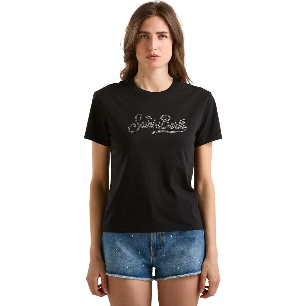 T-shirt Donna Mc2 Saint Barth - Cotton Crew Neck T-Shirt - Nero